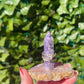 Lepidolite on Pink Amethyst Ring Holder